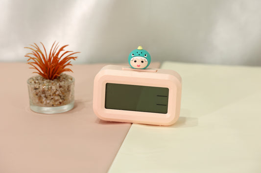 Cute Silicone Character Digital Alarm Clock with Temperature Display