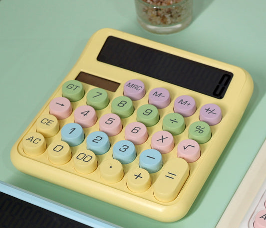 Pastel Button Desktop Calculator with Large Display