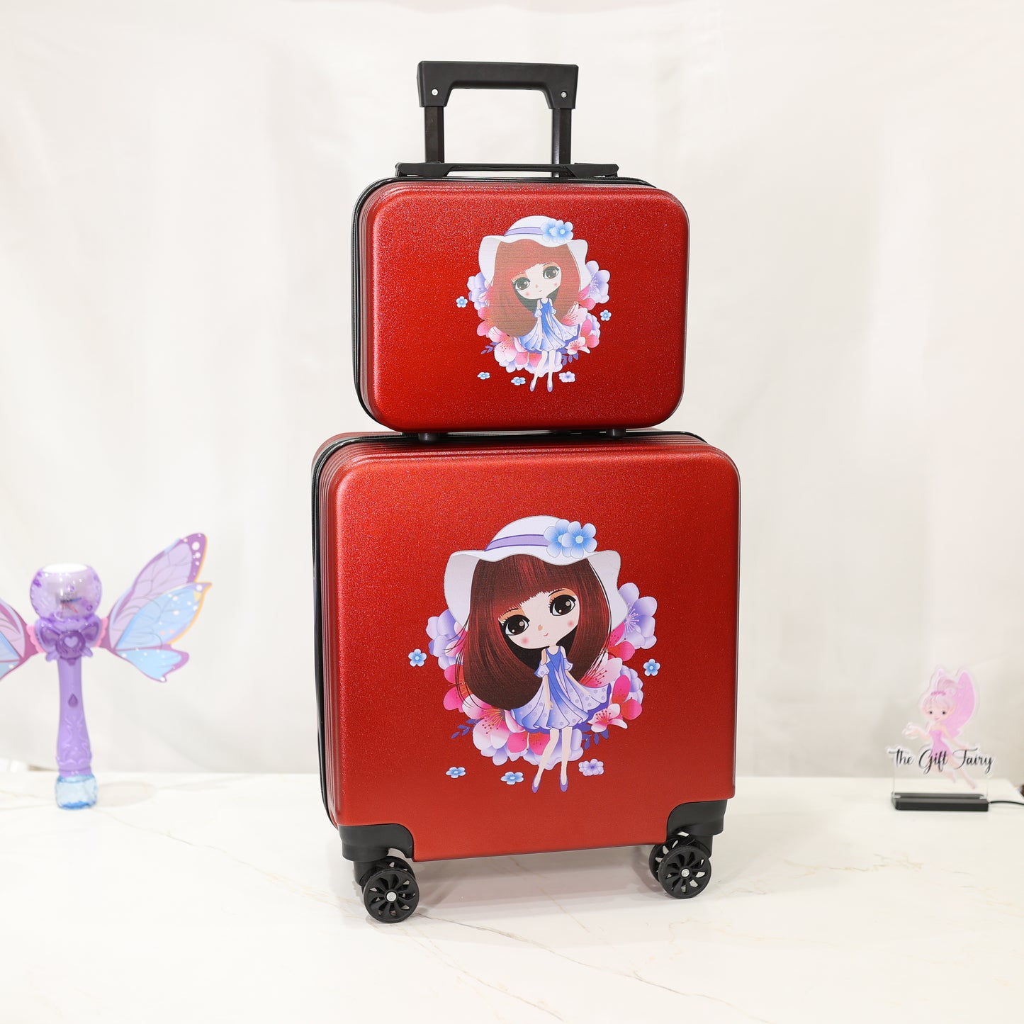 Kids Hard 18" Trolley Suitcase with Cabin Bag – Spider-Man Design (2-Piece Set)