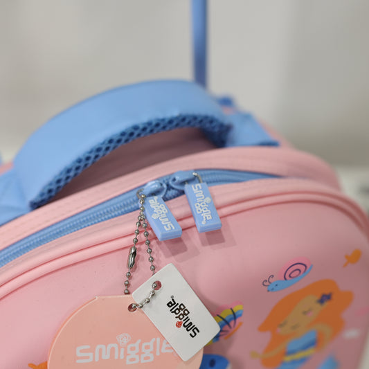 SMIGGLE Kids Mermaid Theme Hard Shell Trolley Suitcase – Pink & Blue