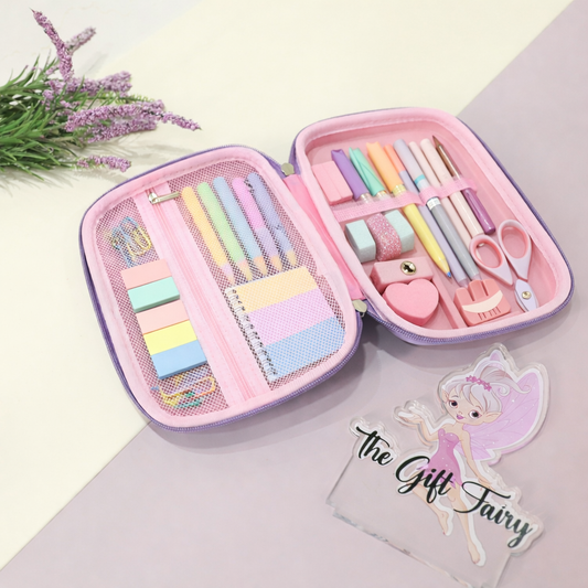 Princess Theme Stationery Pouch with Calculator – Lavender