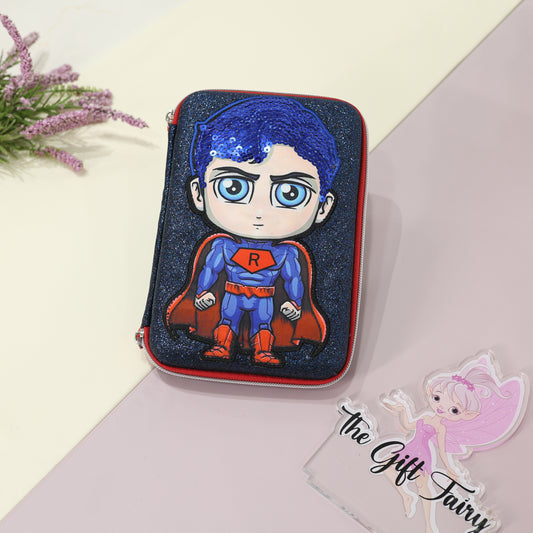 Kids Hard Case Stationery Pouch – Superhero Designs