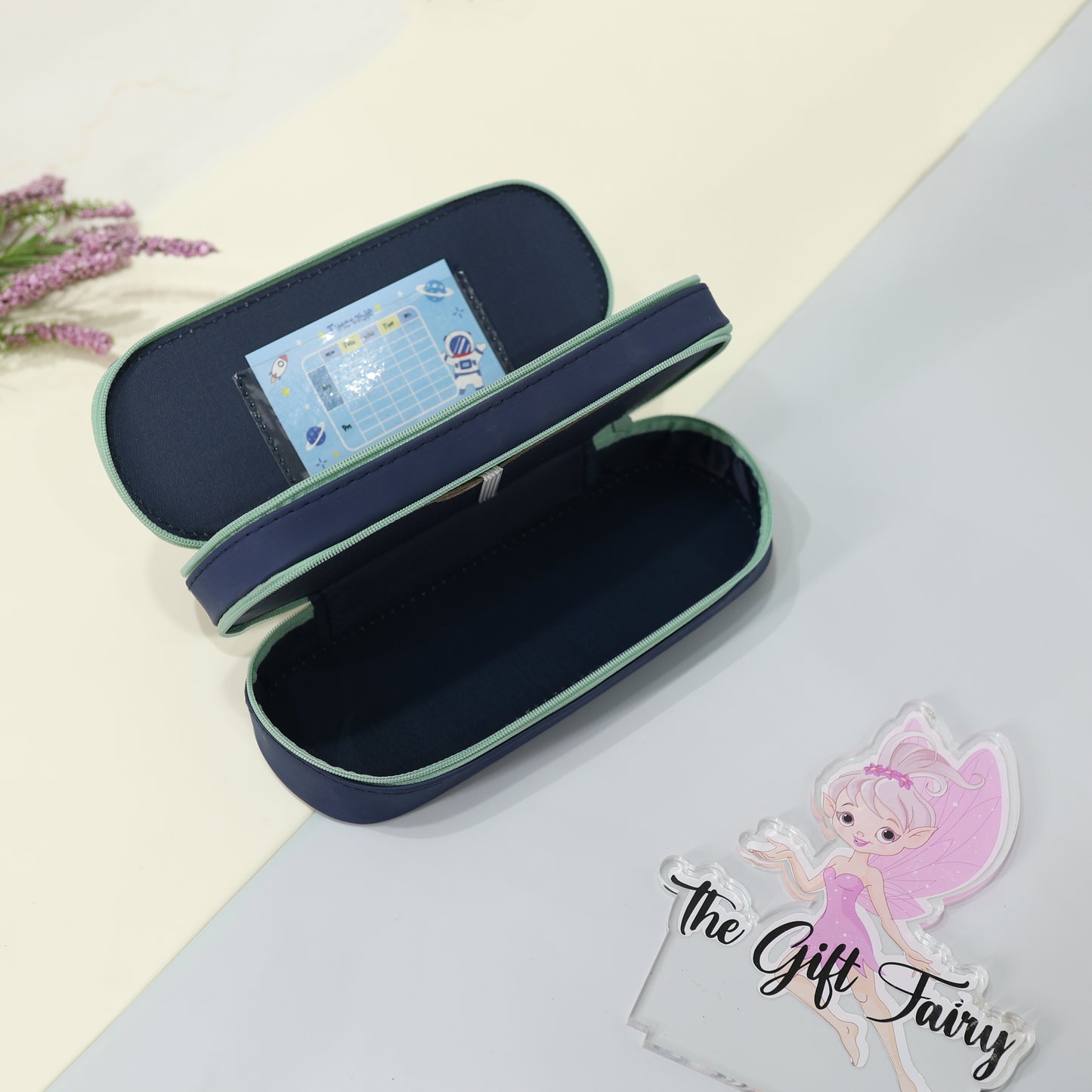 Astronaut Space Dual Compartment Hardtop Stationery Pencil Box – Navy Blue