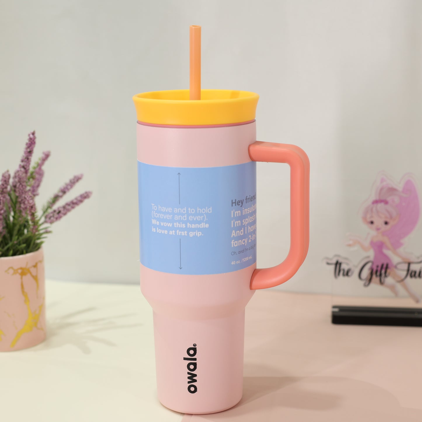 Owala Insulated Tumbler with Handle & Straw – 1200 ml (Blue)