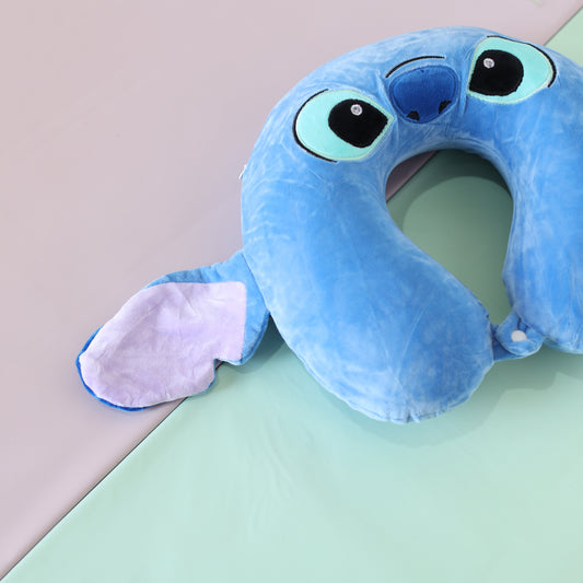 STITCH Cartoon Kids Neck Pillow | Soft Travel Cushion