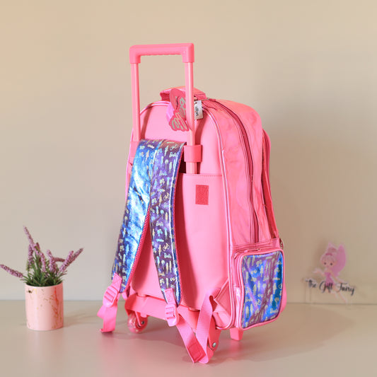 Smiggle Barbie Printed 18 inch Trolley Cum Shoulder School Bag Premium Quality