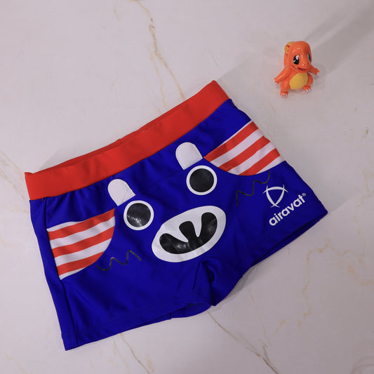 Kids Cartoon Bear Swim Shorts – Blue Beach & Pool Swimwear for Boys