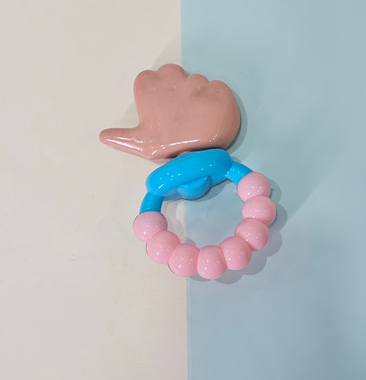 Engaging Thumb Teething Rattle.