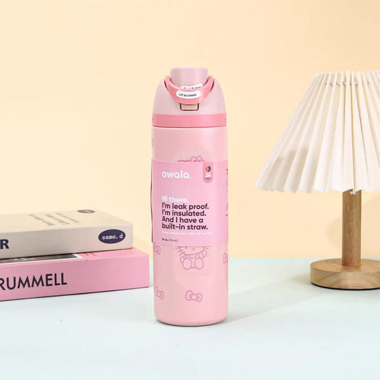 Owala x Hello Kitty 32oz Pink Rose Quartz Water Bottle Limited Edition.