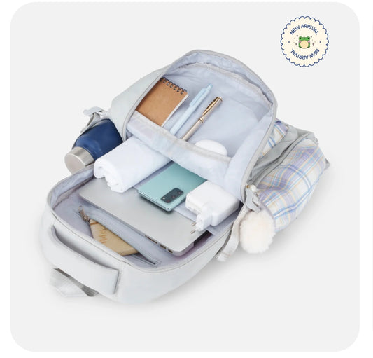 Korean Style checkered Luxury School Backpack.