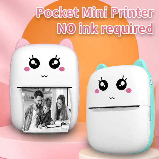 Cute Mini Thermal Printer – Wireless Pocket Printer for Notes, Labels & Photos