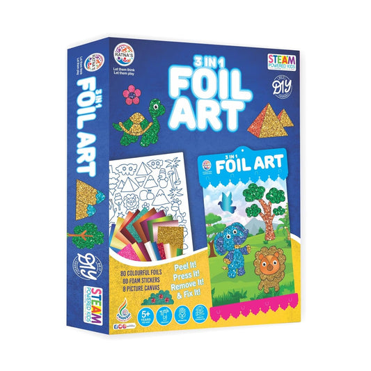 3 in 1 Foil Art DIY Kit for Kids – Creative Craft Activity Set