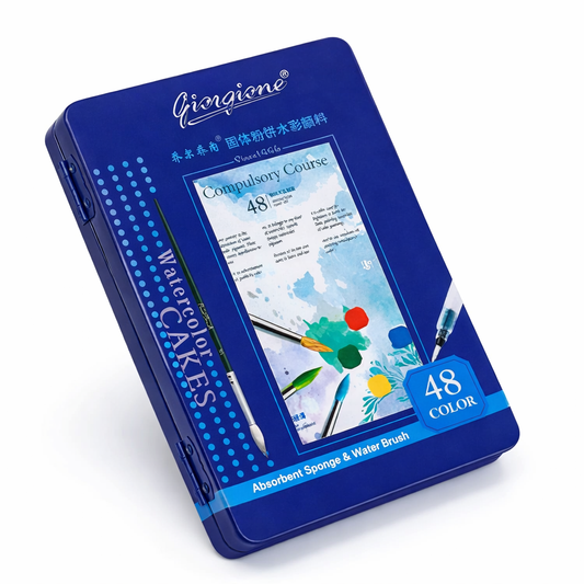 Giorgione 48 Color Solid Watercolor Cakes Set – Tin Box