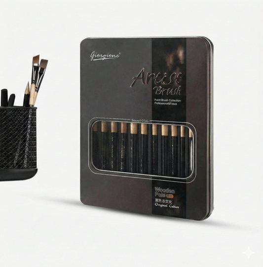 Giorgione Artist Paint Brush Set – Professional Wooden Handle Brushes