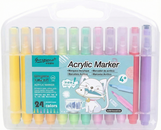 Giorgione Acrylic Marker Pens – 24 Colors Waterproof Art Set