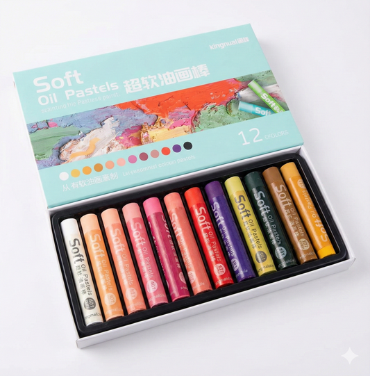 Soft Oil Pastels – 12 Color Artist Drawing Set