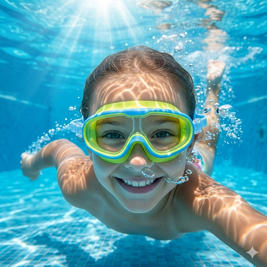 Kids Anti-Fog Swimming Goggles with UV Protection and Storage Case – Yellow & Blue (Copy)