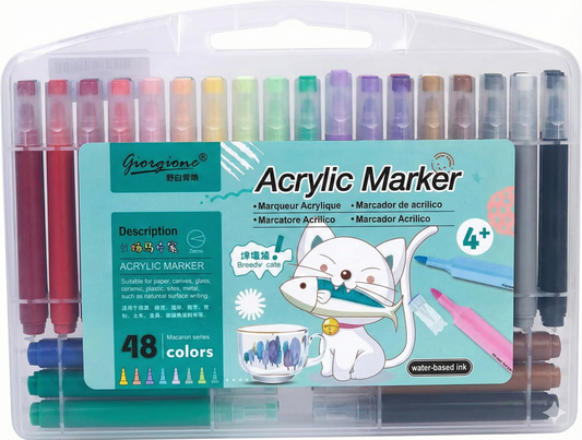 Giorgione Acrylic Marker Pens – 48 Colors Waterproof Art Set