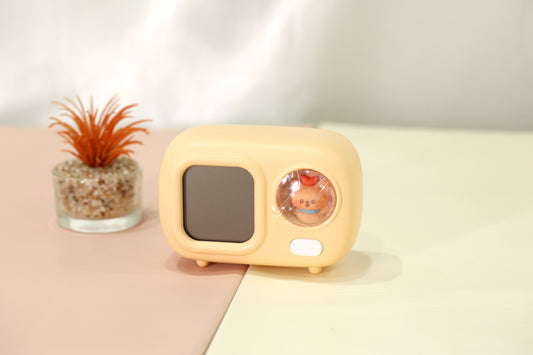 Cute Digital Alarm Clock with Temperature Display & Character Window