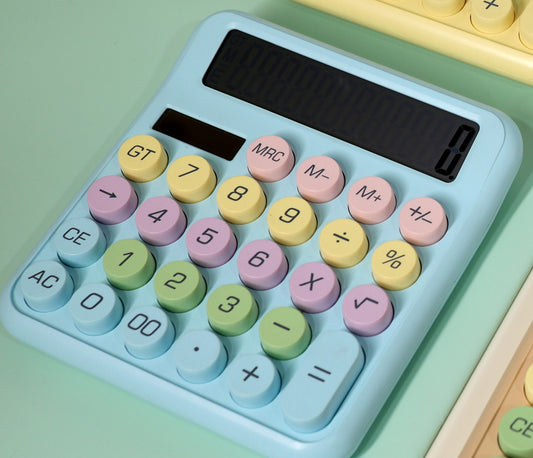 Pastel Button Desktop Calculator with Large Display