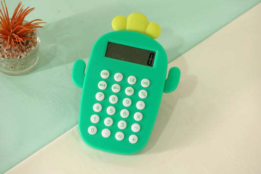 Cute Cactus Shape Calculator with Soft Silicone Body