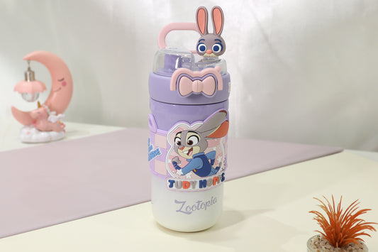 Zootopia Premium Dual Cap Cartoon Character Kids Water Bottle