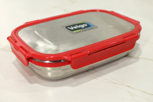 Veigo Jumbo Stainless Steel Lunch Box with Small Veg Box (950ml + 180ml)                 Leakproof, Airtight & Durable Design with Detachable Clips | Ideal for School Kids | Office Tiffin