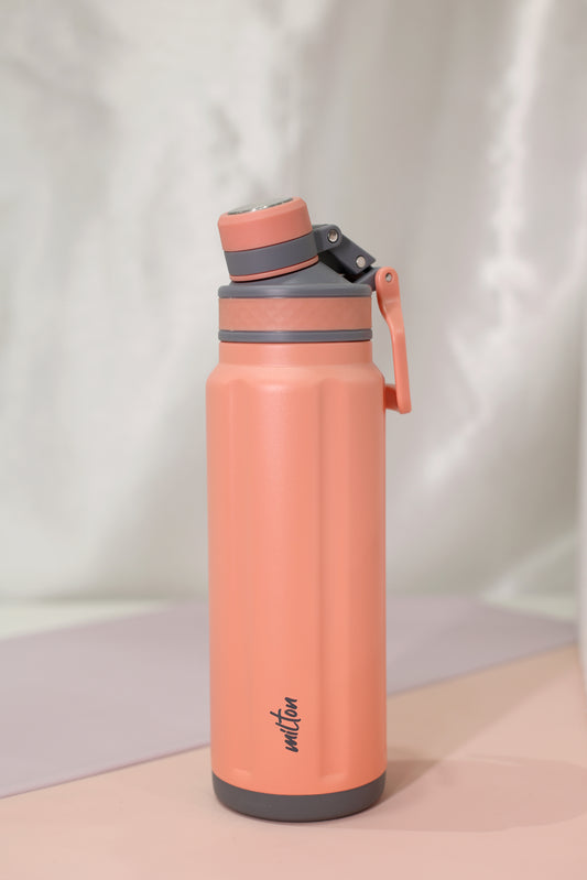 Milton Mysporty 1000 Thermosteel Insulated Hot and Cold Water Bottle, 1000 ml - Peach Coral