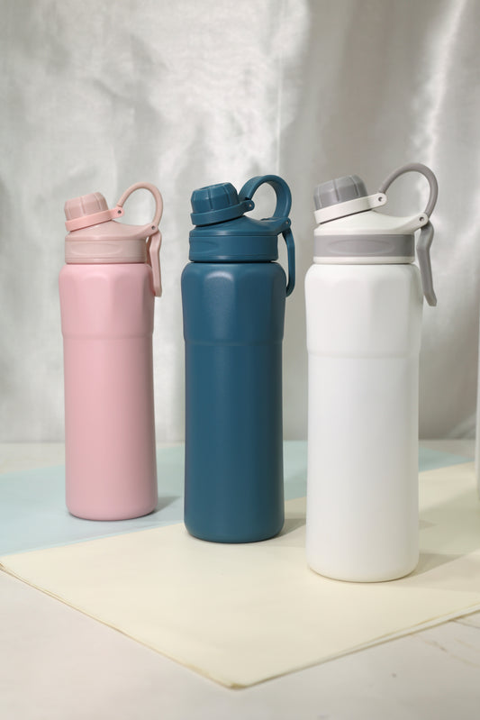 Stainless Steel INSULATED Water Bottle with Flip Cap & Carry Loop | Leak-Proof