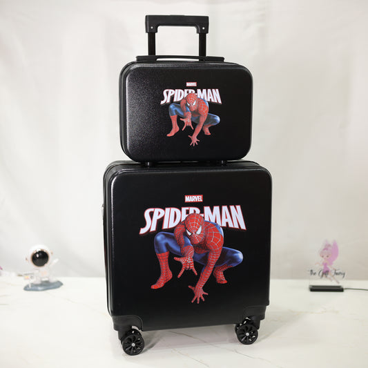 Kids Hard  18" Trolley Suitcase with Cabin Bag – Spider-Man Design (2-Piece Set)