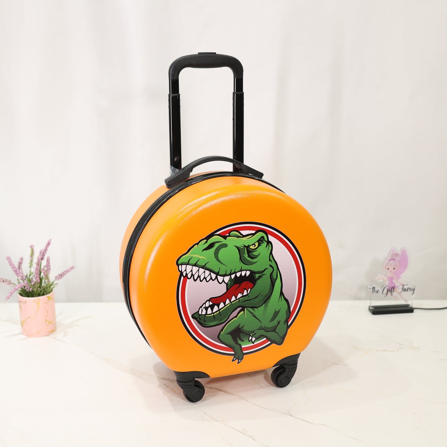 Kids Round Trolley Suitcase with Cartoon Print – Lightweight Cabin Travel Bag