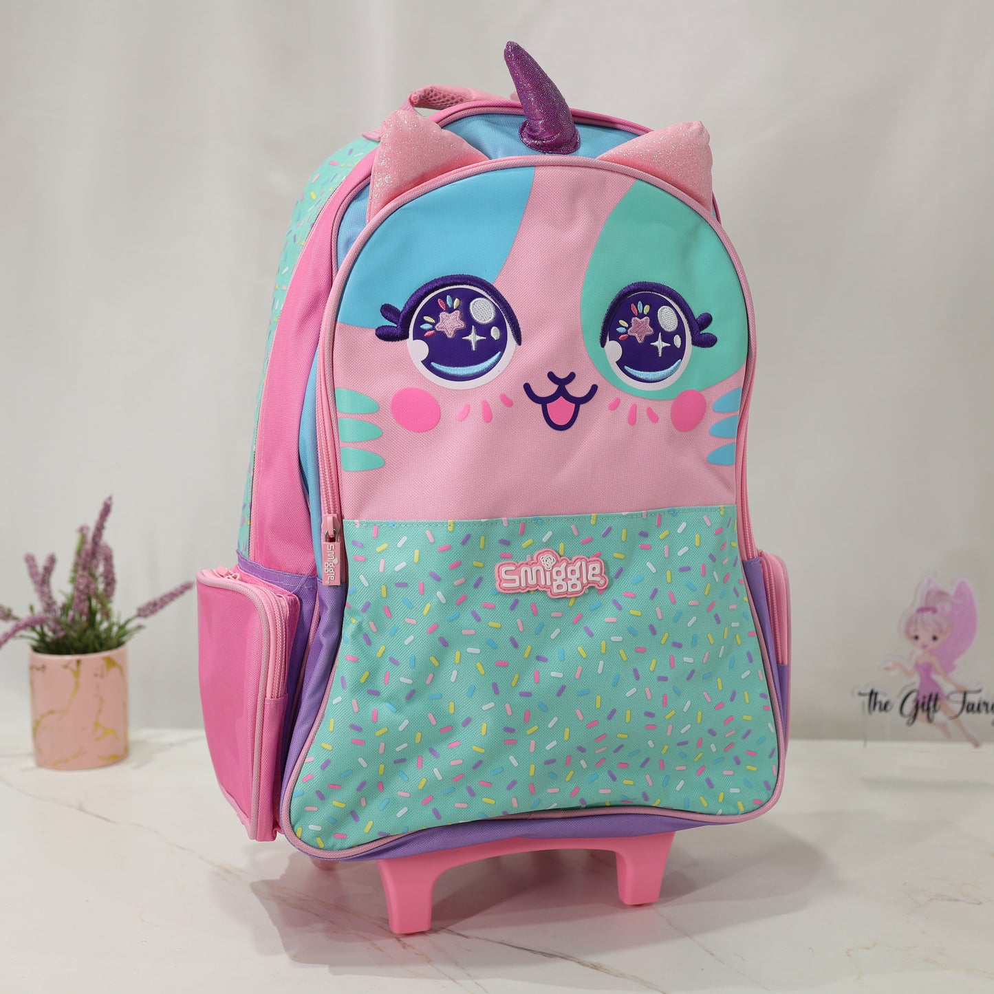 Smiggle Kids Trolley School Backpack Unicorn Pink