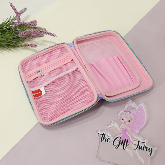 Mermaid Theme Hard Shell Pencil Pouch – Pink