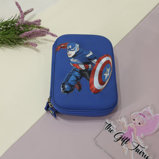 Kids Hard Case Stationery Pouch – Superhero Designs