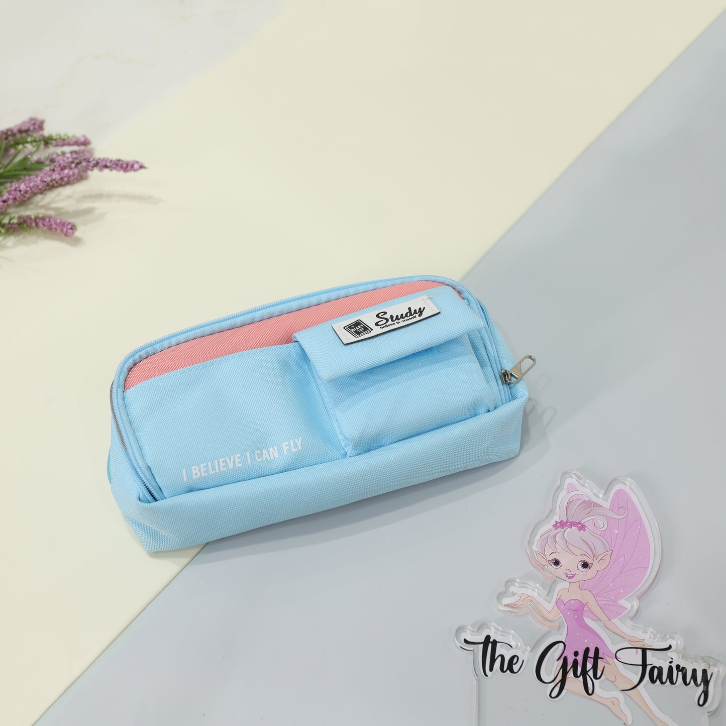Sturdy Multi-Pocket Fabric Stationery Pouch [Believe in yourself pouch]