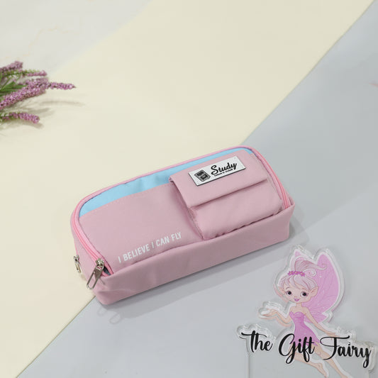 Sturdy Multi-Pocket Fabric Stationery Pouch [Believe in yourself pouch]