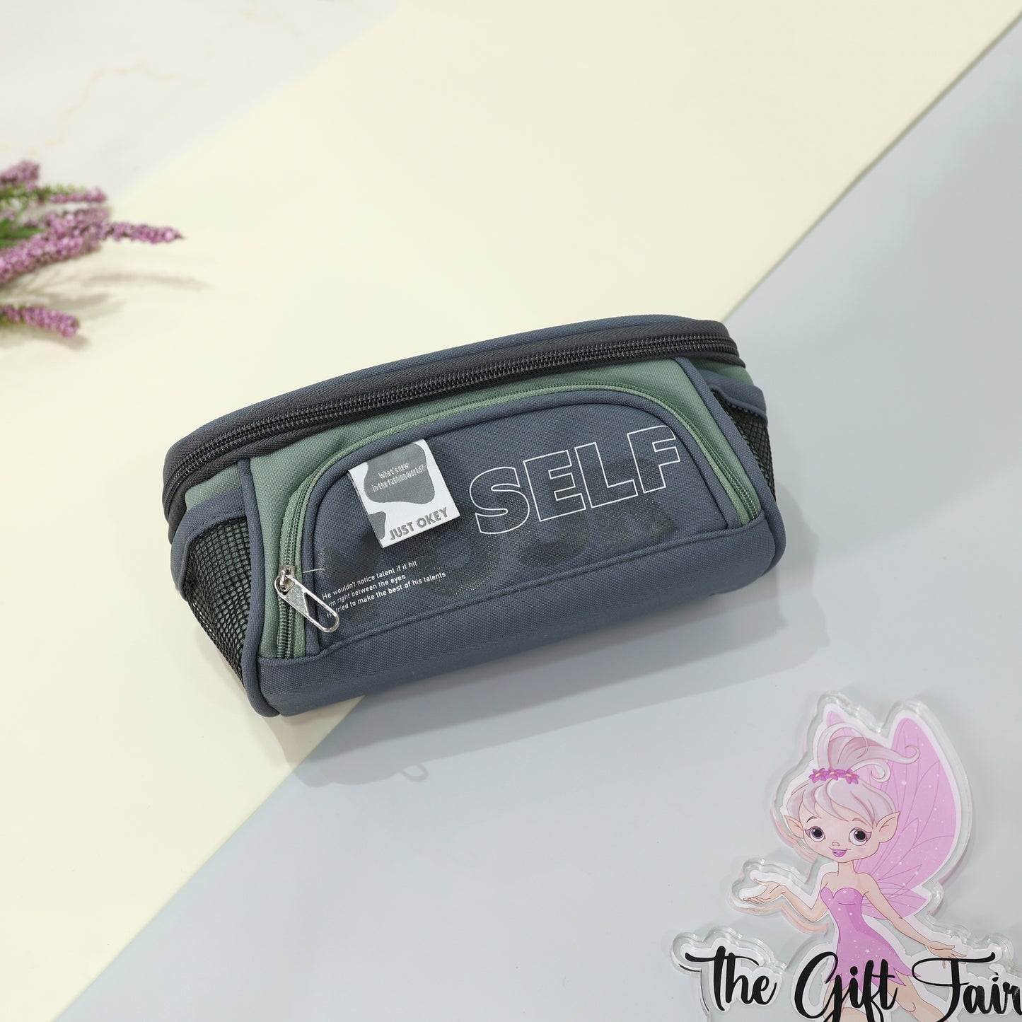 Jumbo Multi-Pocket SELF Zipper Stationery Pouch