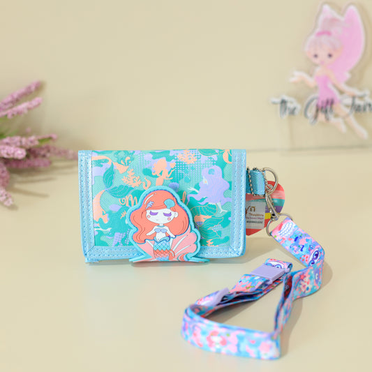 Kids Cartoon Mini Wallet with Lanyard – Cute Printed Card Holder