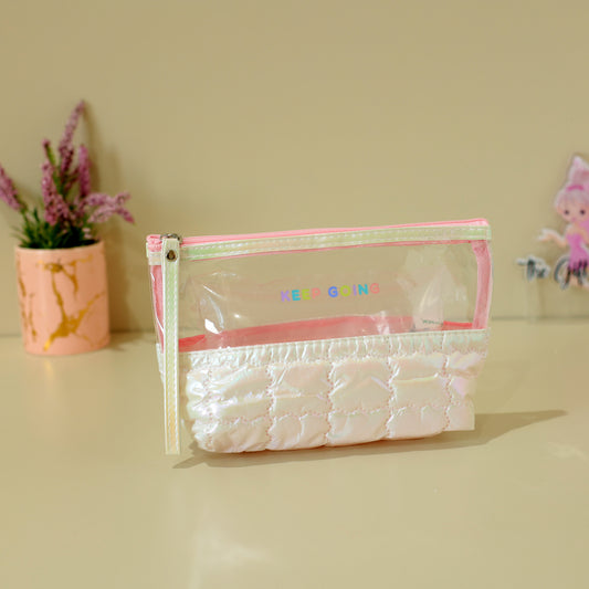 Transparent Quilted Travel Organizer Pouch