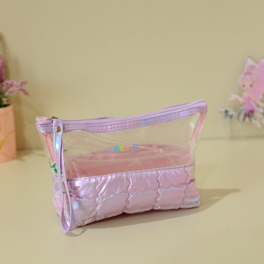Transparent Quilted Travel Organizer Pouch