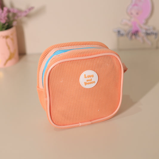 Mesh Travel Organizer Pouch – Love & Peace Mini Storage Bag