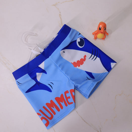 Kids Shark Swim Shorts – Cartoon Summer Beach & Pool Shorts for Boys