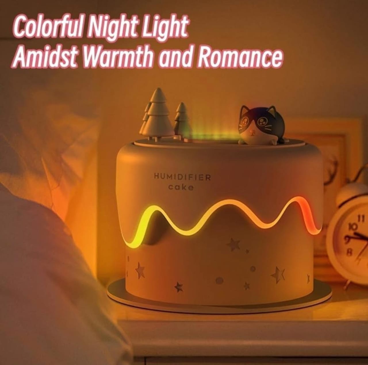 Cute Cake Shape Mini Humidifier with LED Light