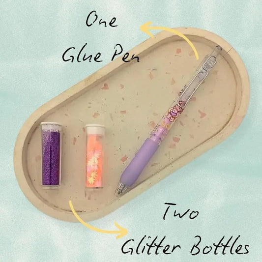 Precision Glue Pen with Glitter & Sequin Vials – DIY Craft Set
