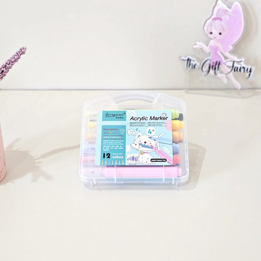 Giorgione Acrylic Marker Pens – 12 Color Waterproof Art Set