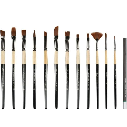 Giorgione Artist Paint Brush Set – Professional Wooden Handle Brushes