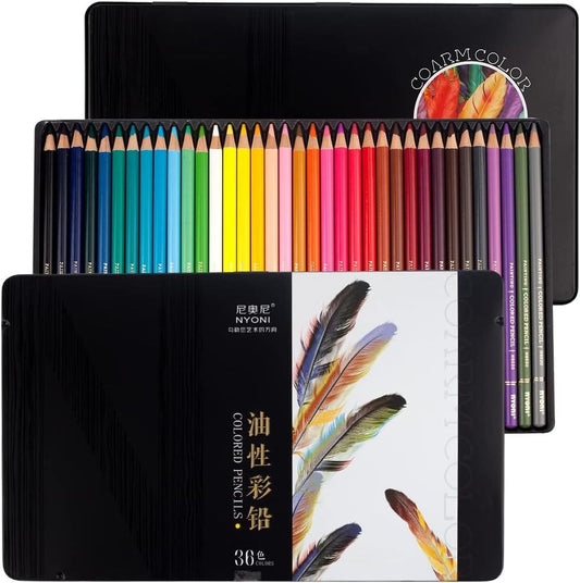 36 Shades Colored Pencil Set – Metal Tin Box