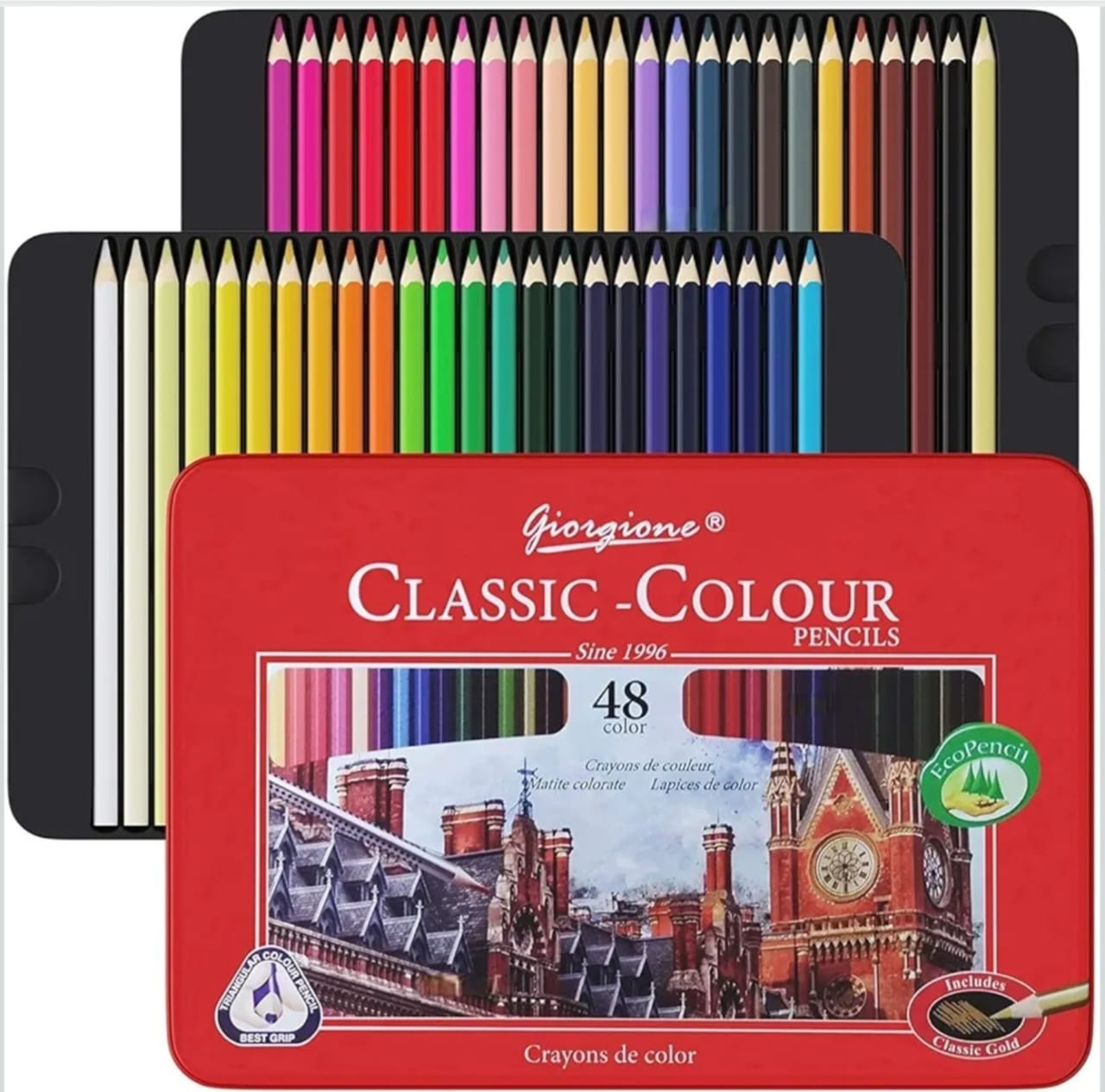 Giorgione Classic Colour Pencils – 48 Colors Metal Tin Box