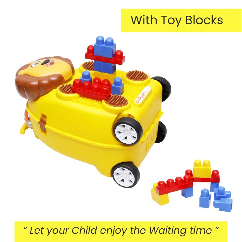 Trolley Luggage Bag With Blocks & Bluetooth Speaker with Mic – Lion Design