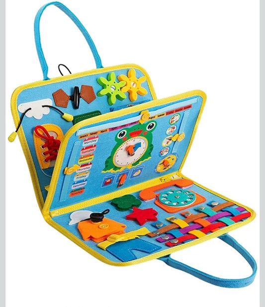 Busy Board Touch and Feel Crinkle Paper Montessori Toy Portable Pretend Play.